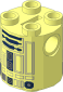 Cylinder  2 x  2 x  2 Robot Body with SW Astromech Dark Blue Lines and Backside Panels (R2-D2, 2022) Pattern