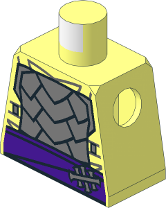 Minifig Torso with Armor and Medium Lilac Sash with Dark Bluish Grey Belts Pattern