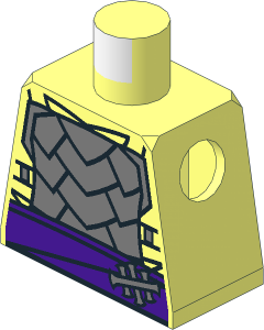 Minifig Torso with Armor and Medium Lilac Sash with Black Belts Pattern