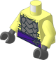 Minifig Torso with Arms and Hands with Armor and Medium Lilac Sash with Black Belts Pattern