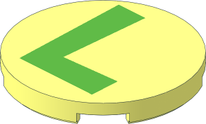 Tile  3 x  3 Round with Green Luigi Capital Letter "L" Pattern