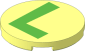 Tile  3 x  3 Round with Green Luigi Capital Letter "L" Pattern