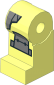 Minifig Leg Right with Silver Armour Sides and Knee Pads Pattern