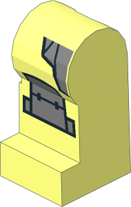 Minifig Leg Left with Silver Armour Sides and Knee Pads Pattern