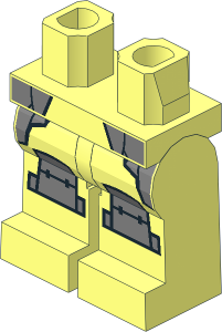 Minifig Hips and Legs with Silver Armour Sides and Knee Pads Pattern