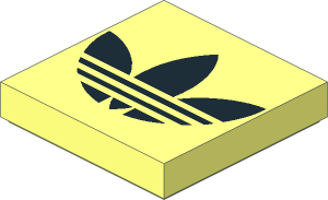 Tile  2 x  2 with Black Adidas Trefoil Logo Pattern