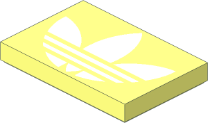 Tile  2 x  3 with White Adidas Trefoil Logo Pattern