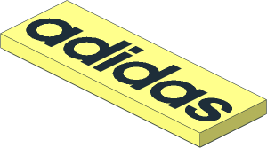 Tile  2 x  6 with Black "adidas" Text Pattern