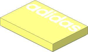 Tile  2 x  3 with White "adidas" Text Pattern