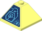 Slope Brick 33  3 x  3 Double Convex with Medium Azure Schematic Circles and Lines - Right Angle Sticker
