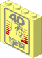 Brick  1 x  4 x  3 with Silver "40" and "RETURN OF THE JEDI" and Darth Vader Helmet and Red Stripes Pattern