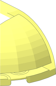~Panel  3 x  3 x  1.667 Dome Quarter without Patternable Surface - Half
