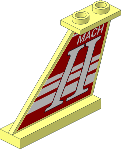 Tail  4 x  1 x  3 with White Stripes and "MACH II" Stickers on Both Sides