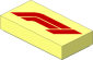 Tile  1 x  2 with Red "F1" Pattern