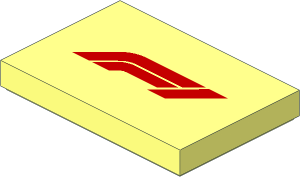 Tile  2 x  3 with RED "F1" Pattern