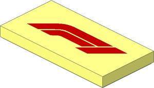 Tile  2 x  4 with Red "F1" Pattern