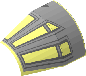 ~Windscreen  6 x  5 x  2.667 Light/Dark Bluish Grey Cockpit Half Pattern