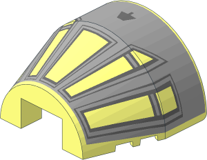 Windscreen  6 x  5 x  2.667 with Light/Dark Bluish Grey Cockpit Pattern