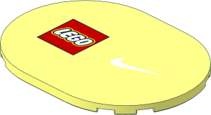 Tile  6 x  8 with Lego Logo and with White Nike Swoosh Pattern