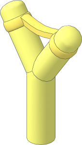 =Minifig Slingshot with Bright Light Yellow Band Pattern