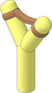 =Minifig Slingshot with Medium Nougat Band Pattern