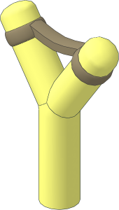 =Minifig Slingshot with Dark Tan Band Pattern