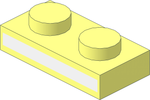 Plate  1 x  2 with White Stripe Pattern