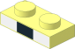 Plate  1 x  2 with White and Black Rectangles Pattern