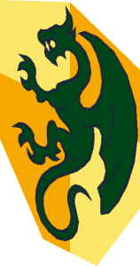 ~Dark Green Dragon on Bright Light Yellow/Orange Quarter Panels