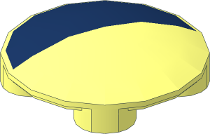 Dish  2 x  2 without Rim with Dark Blue Half Circle Pattern