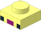 Plate  1 x  1 with  2 Black Squares and Magenta Rectangle Pattern
