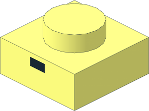 Plate  1 x  1 with Small Black Square Pattern