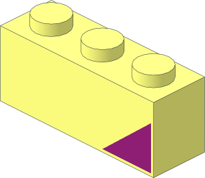 Brick  1 x  3 with Magenta Triangle Left Pattern