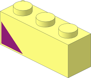 Brick  1 x  3 with Magenta Triangle Right Pattern