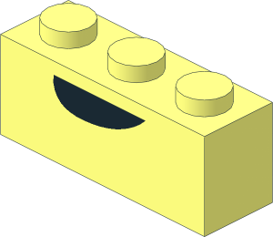 Brick  1 x  3 with Black Curved Semicircle Pattern