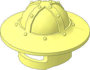 Minifig Helmet with Chinstrap and Wide Brim