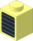 Brick  1 x  1 with  5 Dark Grey Stripes on Black Background Sticker