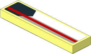 Tile  1 x  4 with Red Line on Black, Grey and White Background Left Sticker