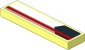 Tile  1 x  4 with Red Line on Black, Grey and White Background Right Sticker