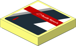 Tile  2 x  2 with "Audi Sport" Logo on Black and White Background Right Sticker