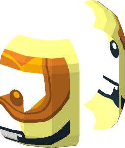 ~Minifig Head with SW Black Chin Strap and Orange Visor Up/Downn 2-Sided Half Pattern