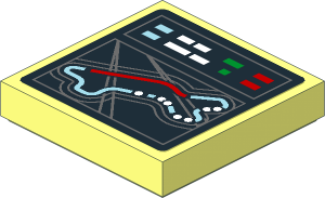 Tile  2 x  2 with Track and Indicators on Black Background Sticker