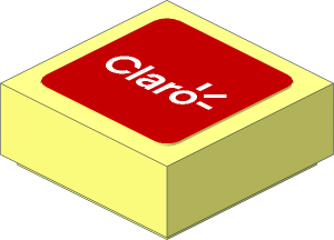 Tile  1 x  1 with White Claro Logo on Red Background Sticker