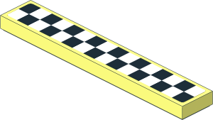 Tile  1 x  6 with Black and White Chequered Sticker
