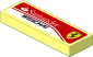 Tile  1 x  3 with Logos on Red and White Background Left Sticker