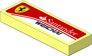 Tile  1 x  3 with Logos on Red and White Background Right Sticker