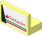 Panel  1 x  2 x  1 with Red Santander Logo and Tricolor Stripe on White Background Right Sticker