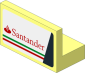 Panel  1 x  2 x  1 with Red Santander Logo and Tricolor Stripe on White Background Left Sticker