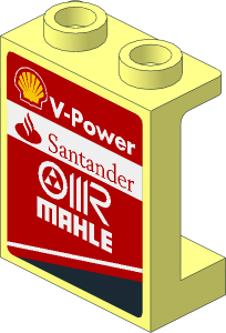 Panel  1 x  2 x  2 Reinforced with Logos on Red Background Left Sticker