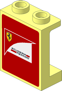 Panel  1 x  2 x  2 Reinforced with Large Scuderia Ferrari Logo on Red Background Sticker